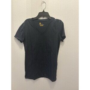 Carhartt Womens Relaxed Fit Lightweight Short-Sleeve V-Neck Tee Black S (4-6)